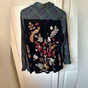 Johnny Was Dark Plaid Shirt